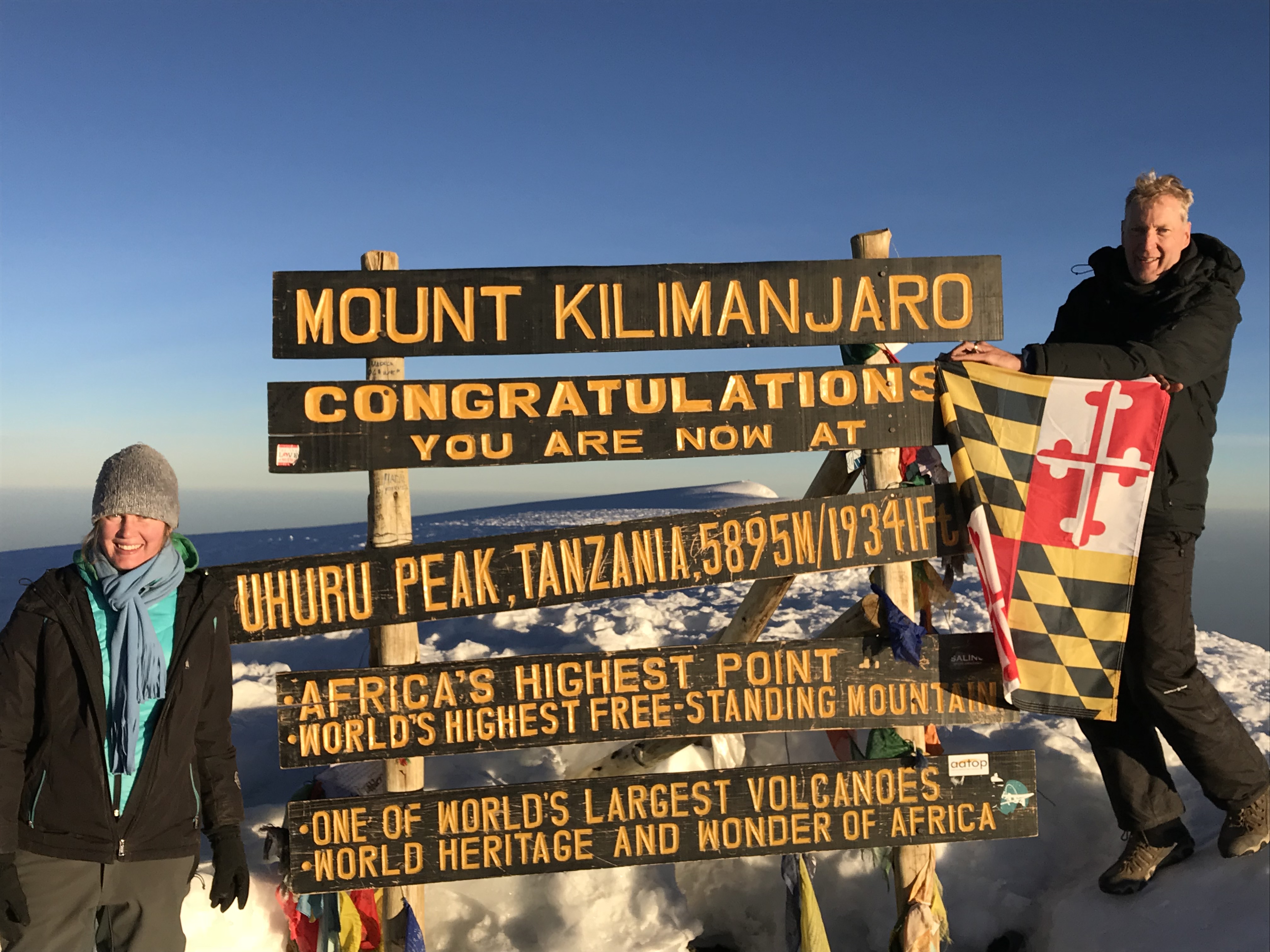 Prof. Anlage and his daughter on Mt.Kilimanjaro, June, 2018